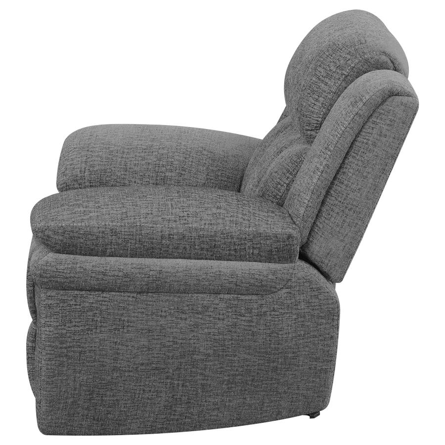 (image for) Bahrain Upholstered Power Glider Recliner Charcoal