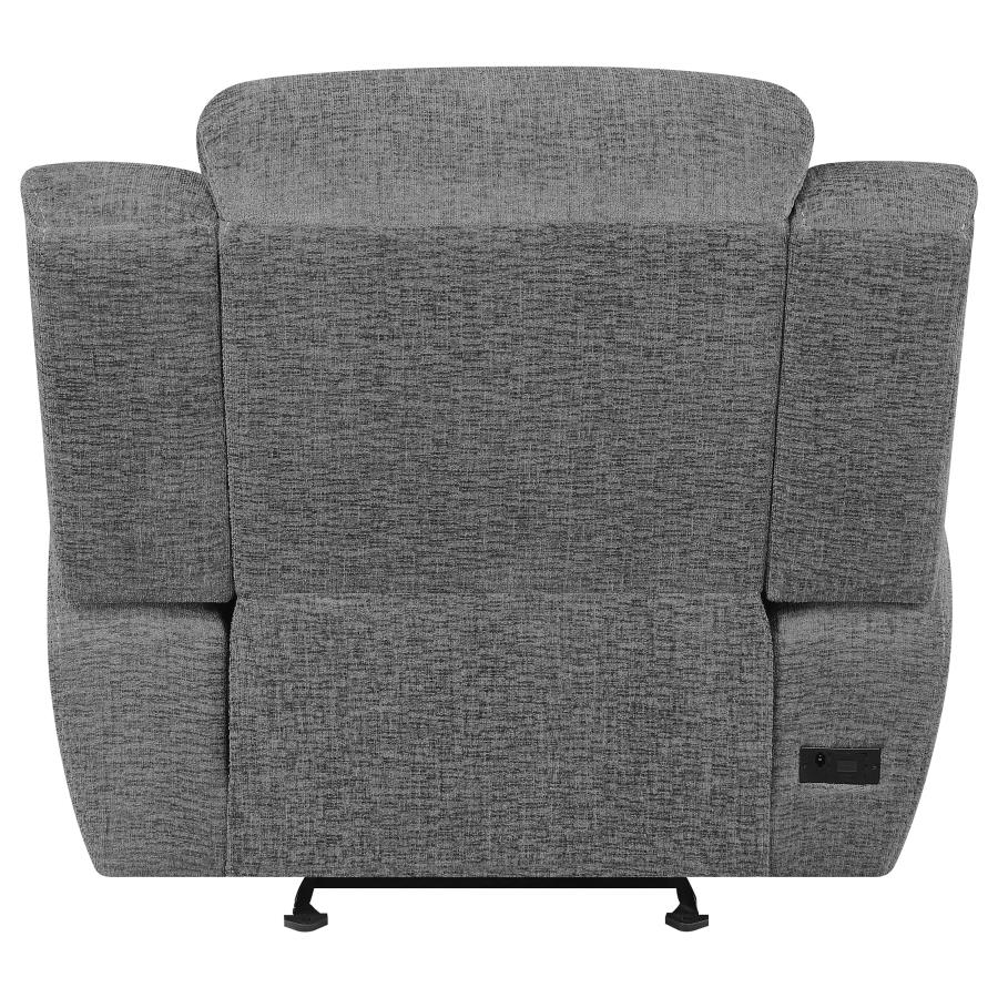 (image for) Bahrain Upholstered Power Glider Recliner Charcoal