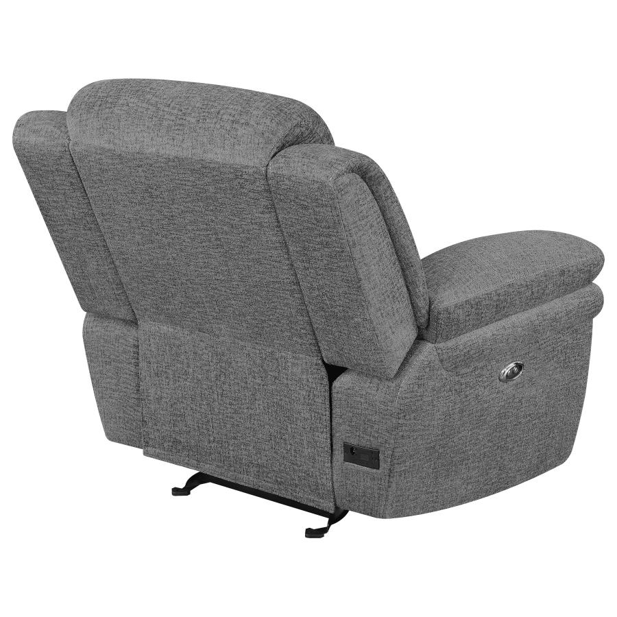 (image for) Bahrain Upholstered Power Glider Recliner Charcoal