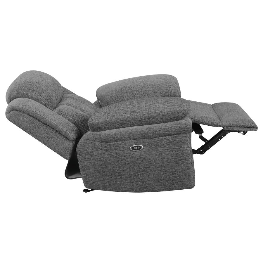 (image for) Bahrain Upholstered Power Glider Recliner Charcoal