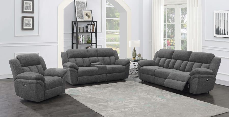 (image for) Bahrain Upholstered Power Glider Recliner Charcoal