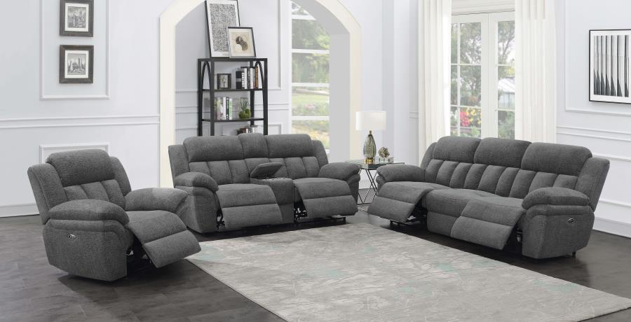 (image for) Bahrain Upholstered Power Glider Recliner Charcoal