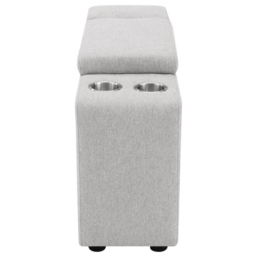 Collins Upholstered Modular Storage Console Grey