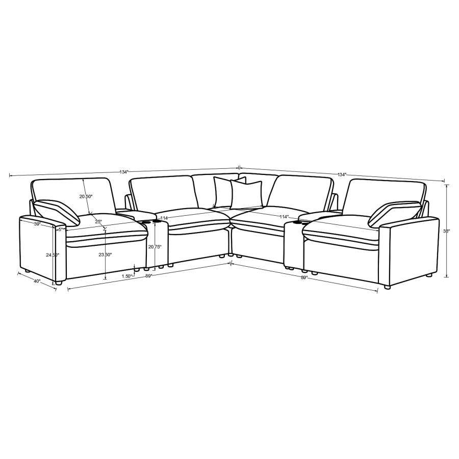 Modal Additional Images for Collins 7-piece Modular Power Reclining Sectional Grey