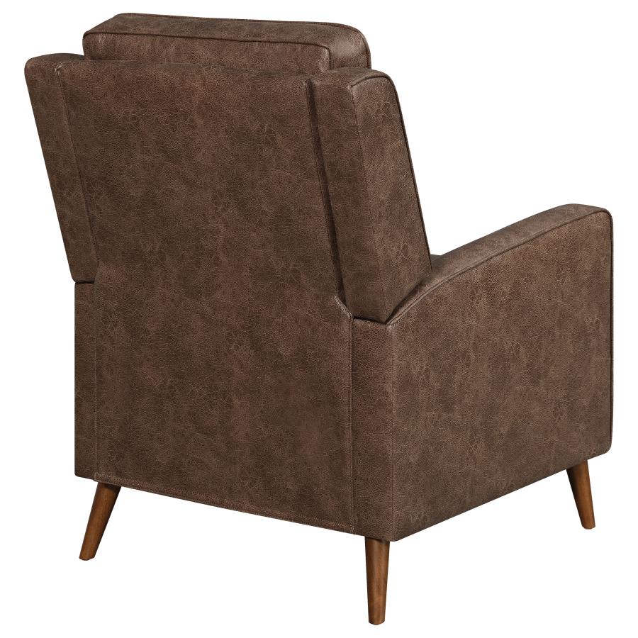 (image for) Davidson Upholstered Tufted Push Back Recliner Brown