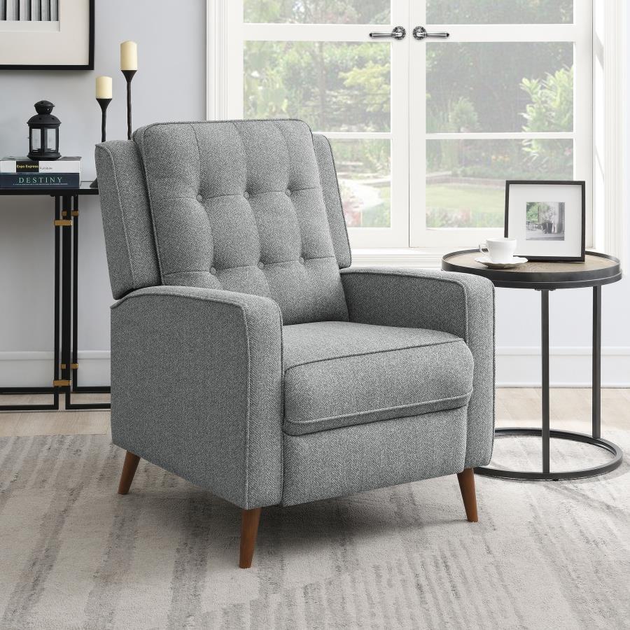 (image for) Davidson Upholstered Tufted Push Back Recliner Grey