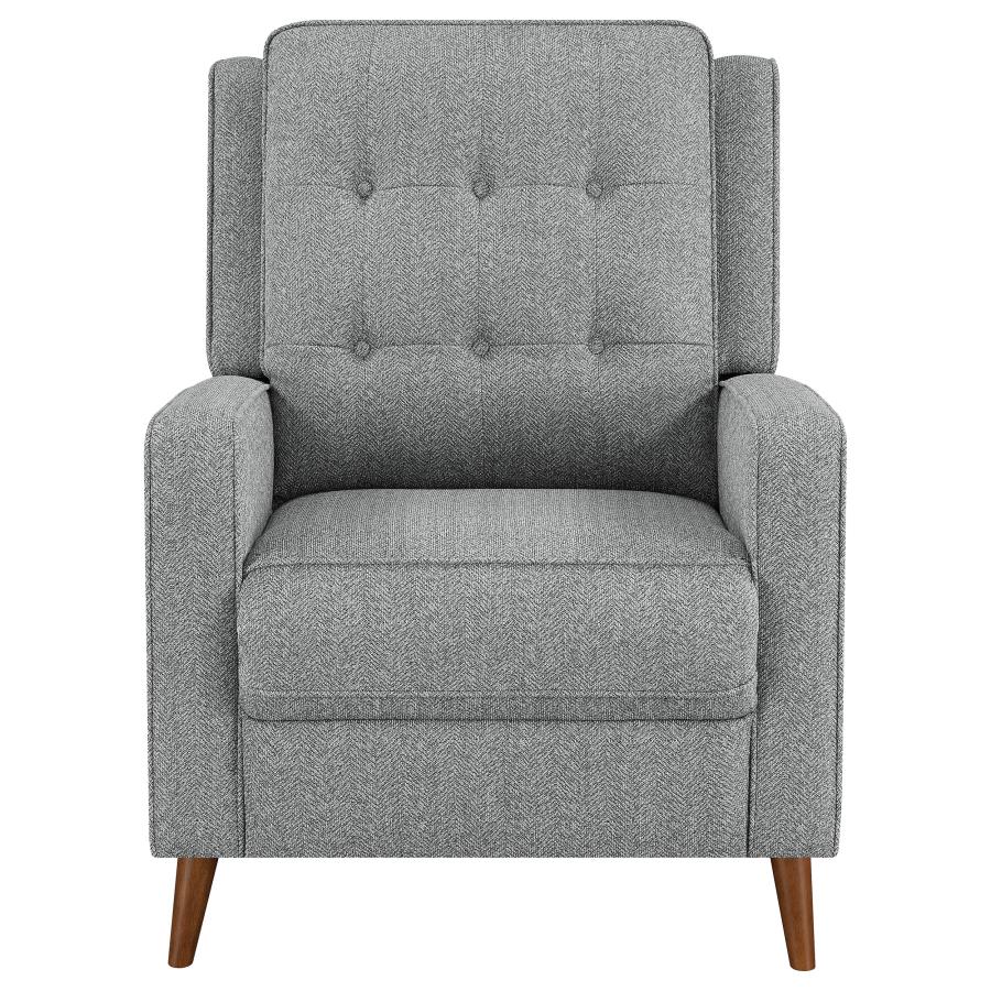 (image for) Davidson Upholstered Tufted Push Back Recliner Grey