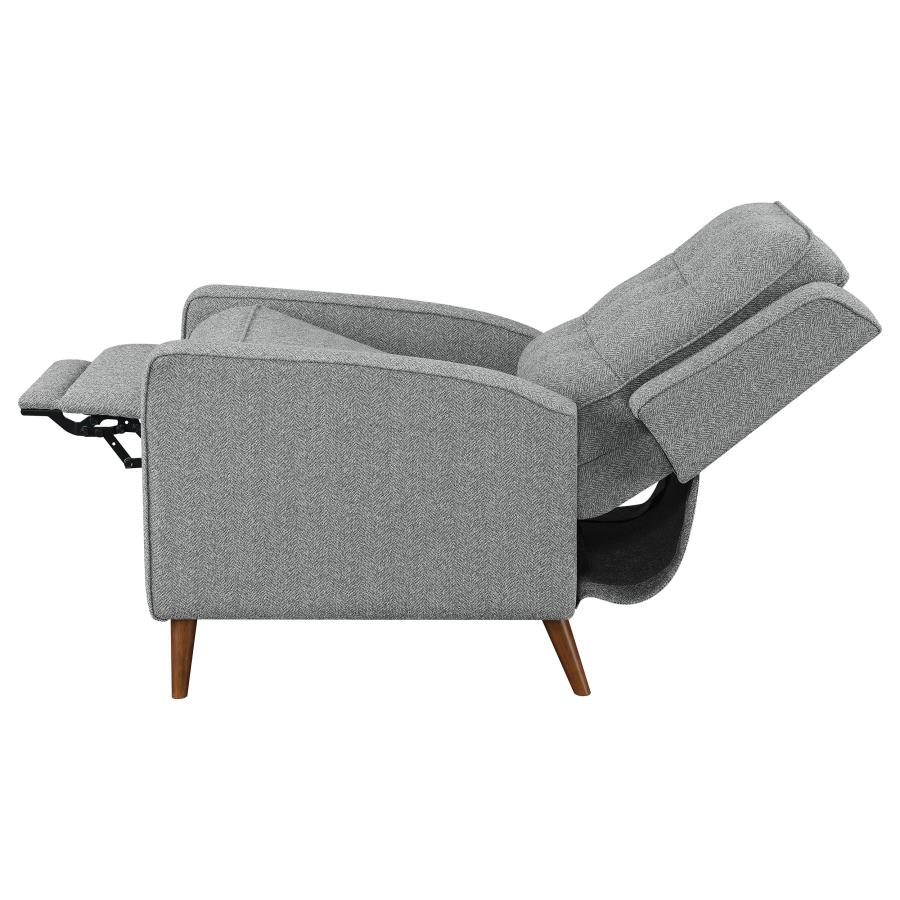 (image for) Davidson Upholstered Tufted Push Back Recliner Grey