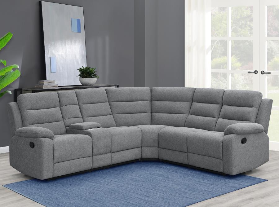 (image for) David Upholstered Reclining Sectional Sofa Smoke