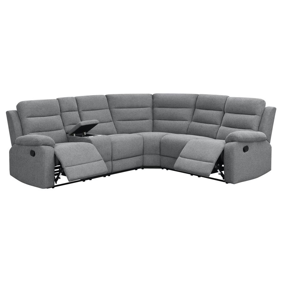 (image for) David Upholstered Reclining Sectional Sofa Smoke