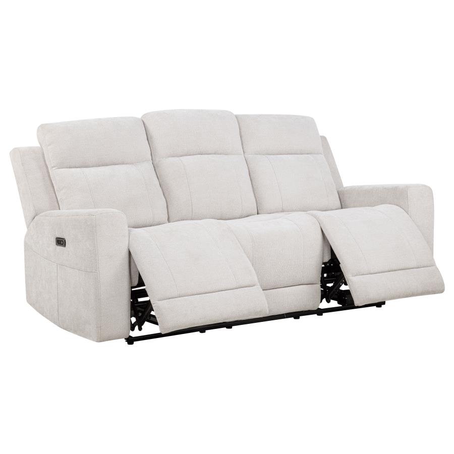 (image for) Kennett Chenille Upholstered Power Reclining Sofa Ivory