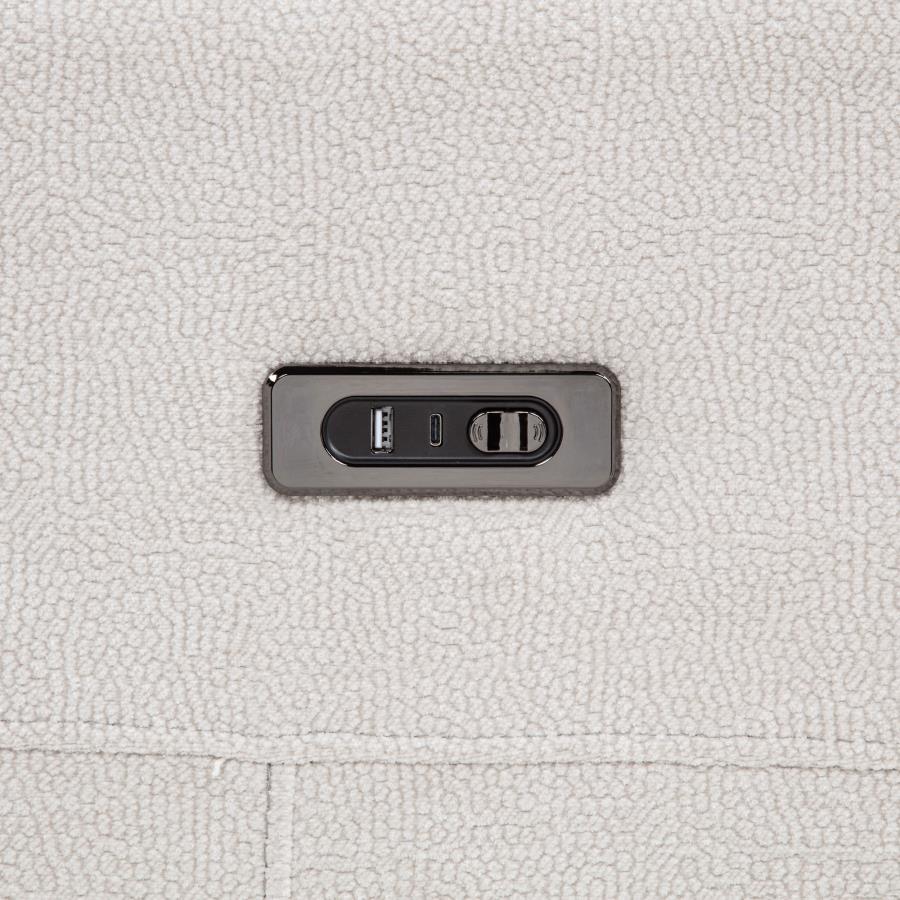 Kennett Chenille Upholstered Power Reclining Loveseat Ivory