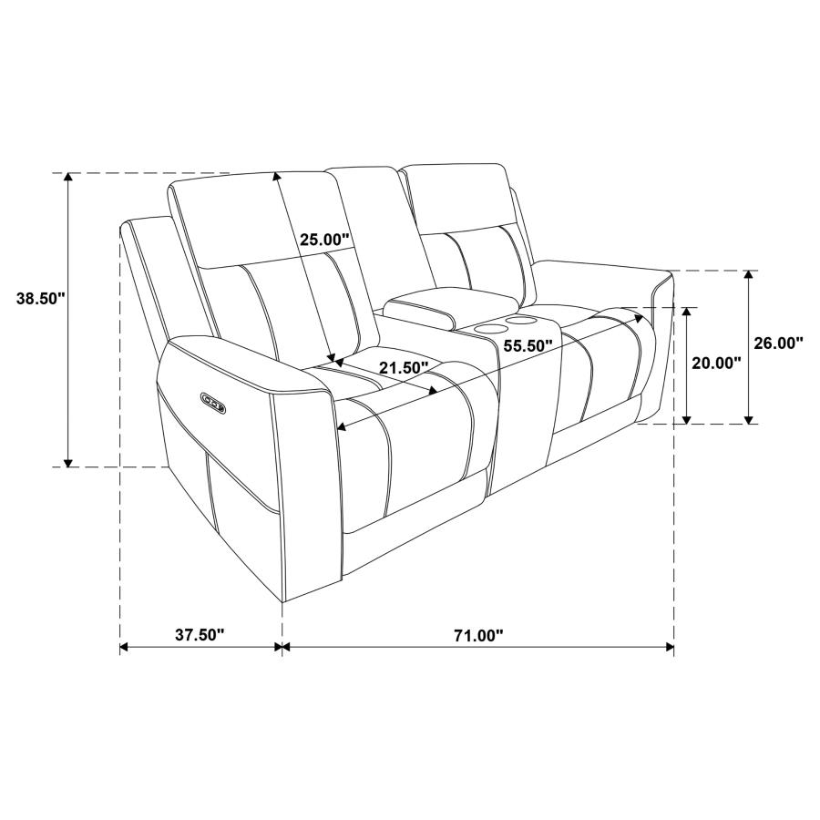 Kennett Chenille Upholstered Power Reclining Loveseat Grey