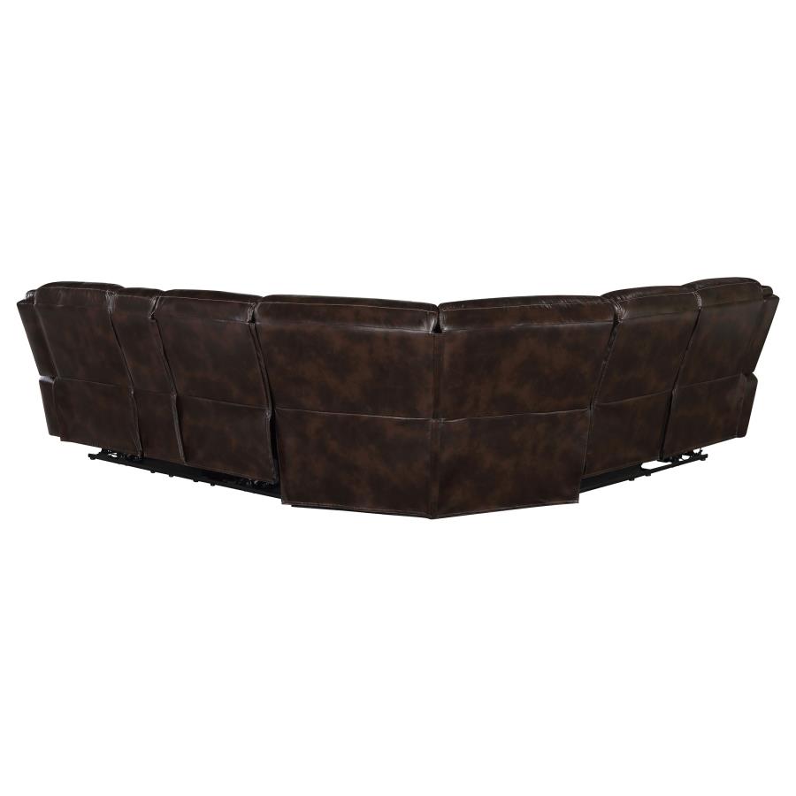 (image for) Sycamore Upholstered Power Reclining Sectional Sofa Brown