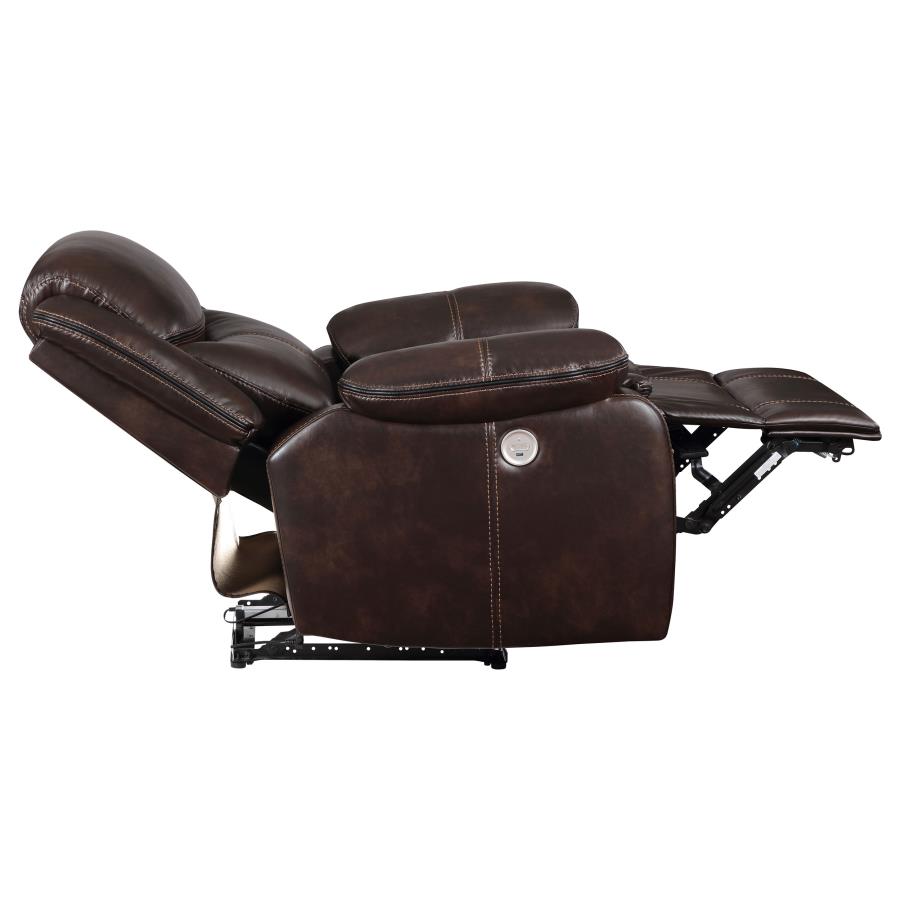 (image for) Sycamore Upholstered Power Recliner Chair Dark Brown