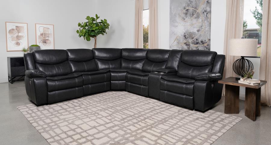 (image for) Sycamore Upholstered Power Reclining Sectional Sofa Grey