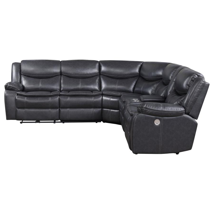 (image for) Sycamore Upholstered Power Reclining Sectional Sofa Grey