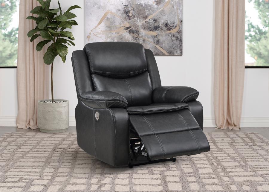 (image for) Sycamore Upholstered Power Recliner Chair Dark Grey