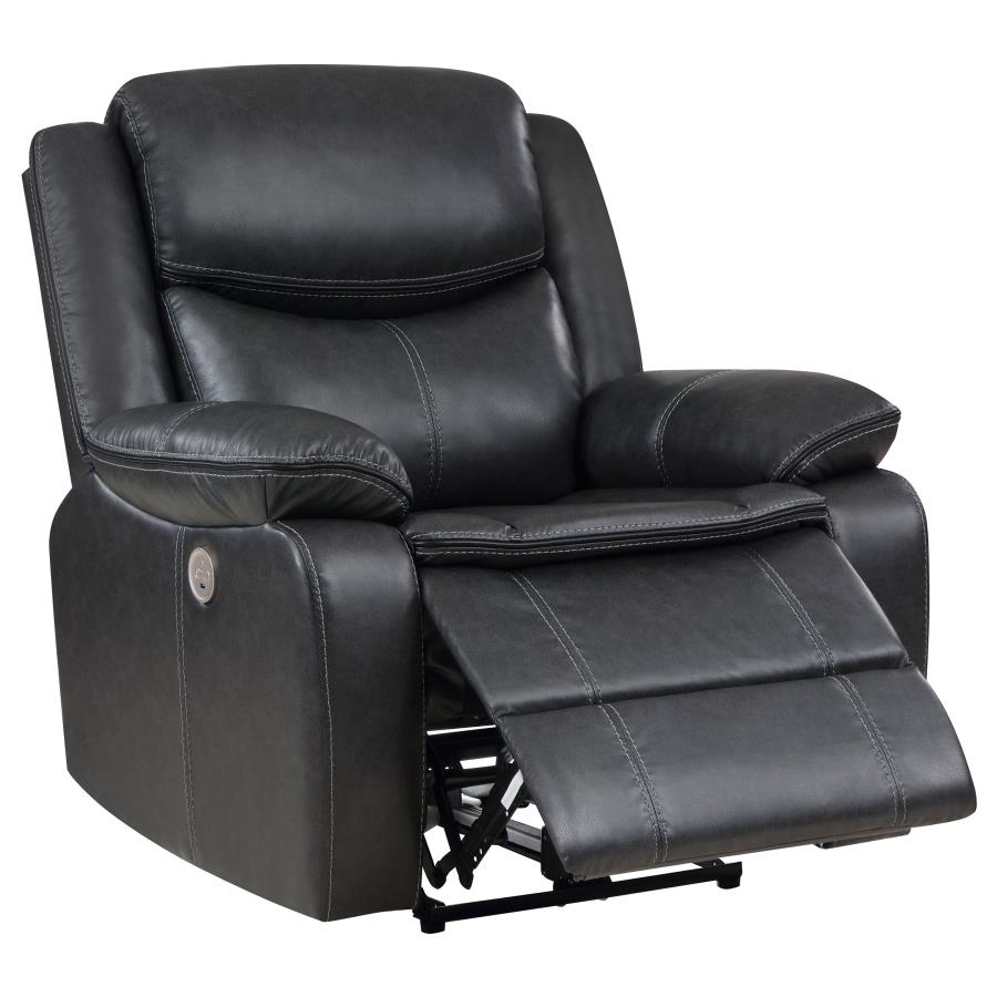 (image for) Sycamore Upholstered Power Recliner Chair Dark Grey