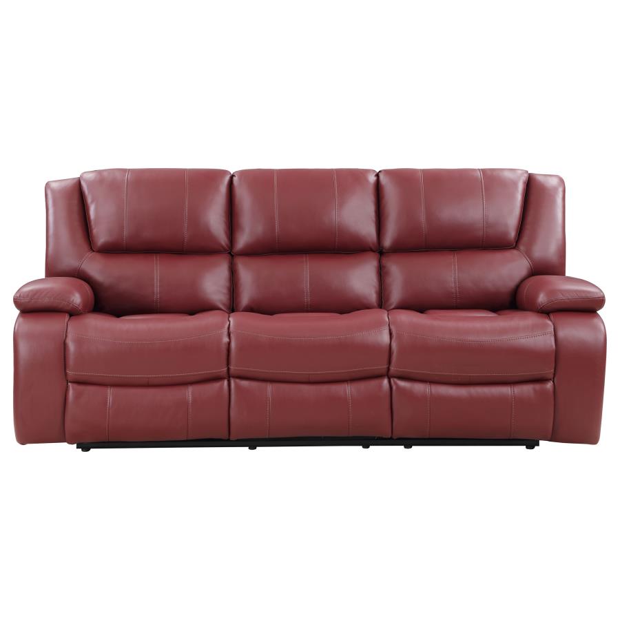 (image for) Camila 3-piece Upholstered Reclining Sofa Set Red