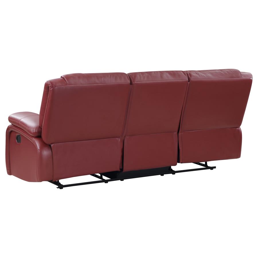 (image for) Camila 3-piece Upholstered Reclining Sofa Set Red