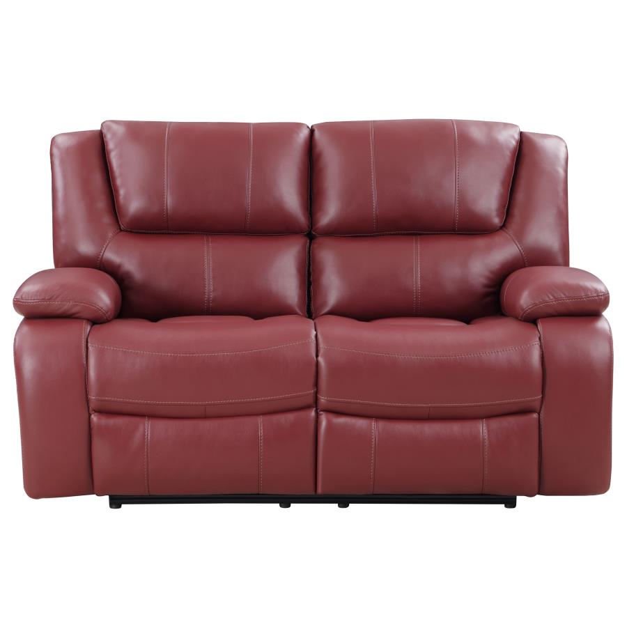 (image for) Camila 3-piece Upholstered Reclining Sofa Set Red