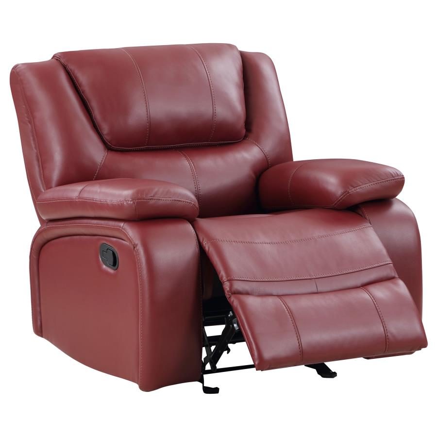 (image for) Camila 3-piece Upholstered Reclining Sofa Set Red