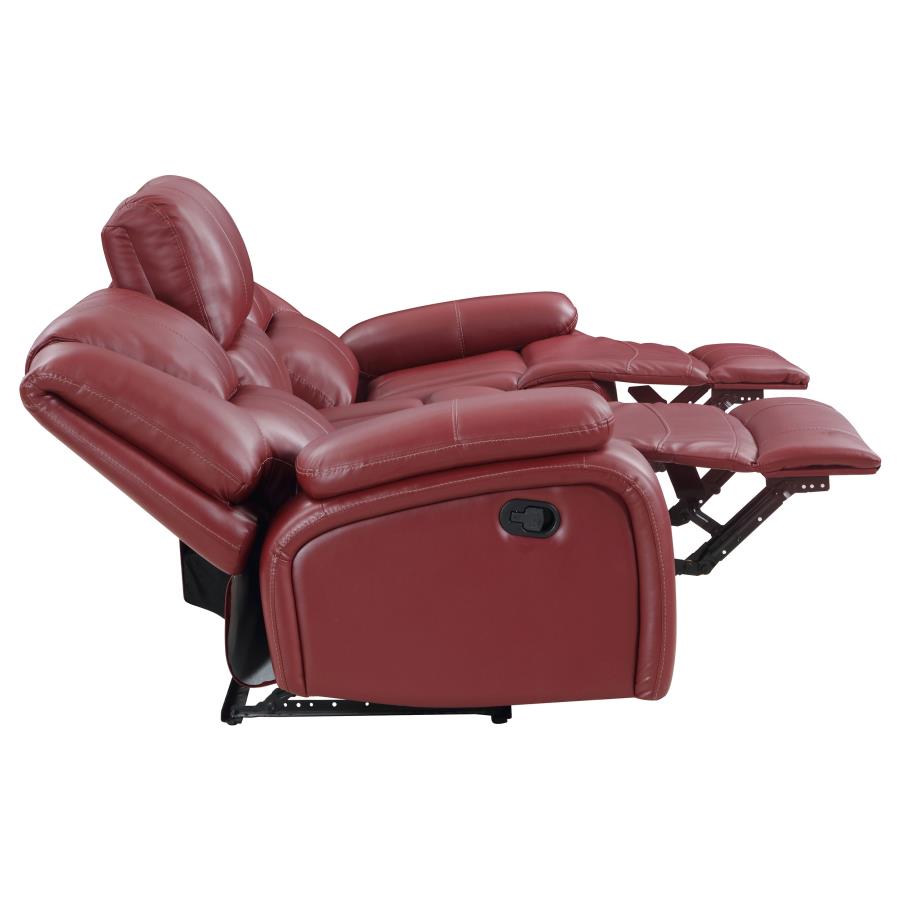 (image for) Camila Upholstered Motion Reclining Sofa Red