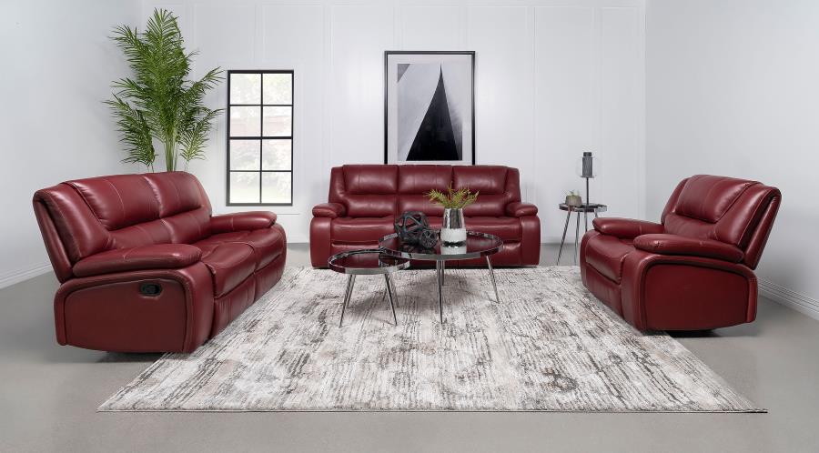 (image for) Camila Upholstered Motion Reclining Sofa Red