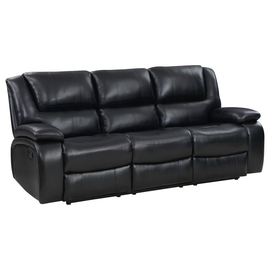 (image for) Camila 2-piece Upholstered Motion Reclining Sofa Set Black