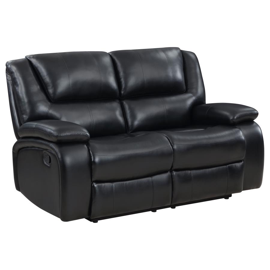 (image for) Camila 2-piece Upholstered Motion Reclining Sofa Set Black