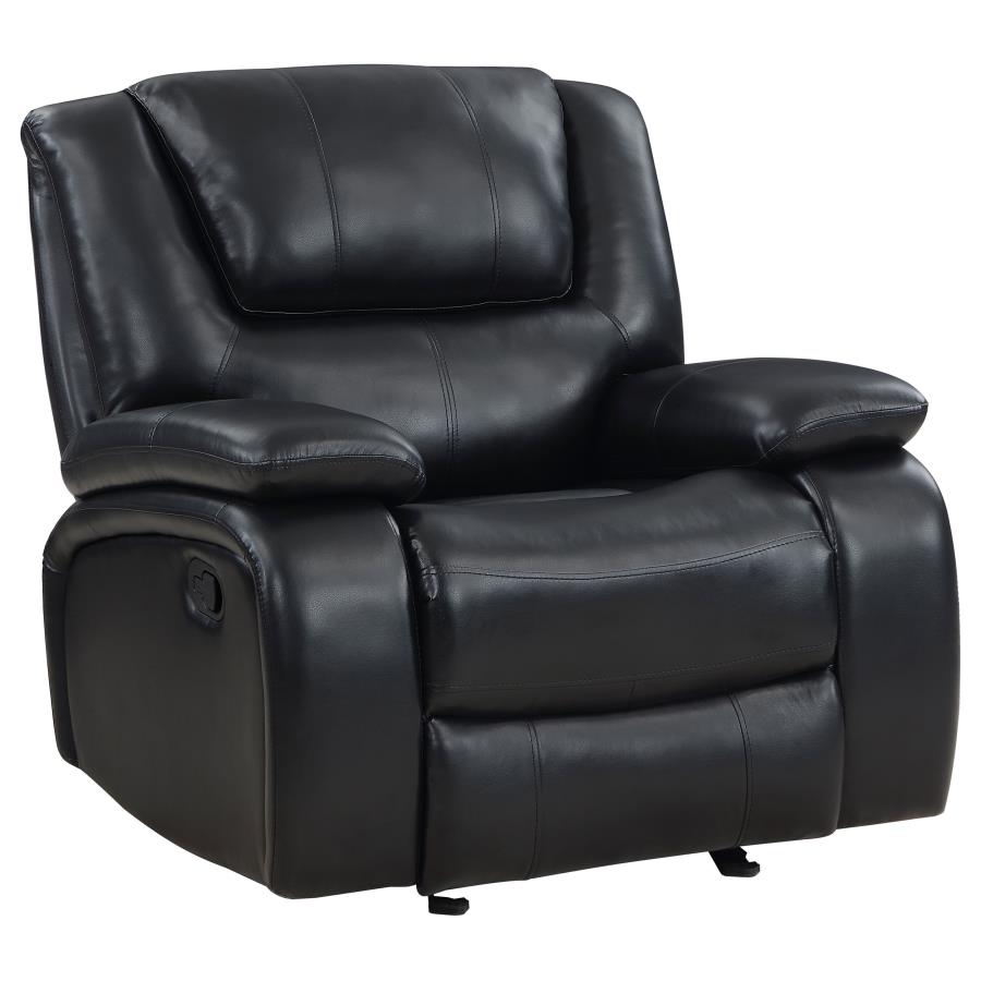 (image for) Camila 3-piece Upholstered Motion Reclining Sofa Set Black