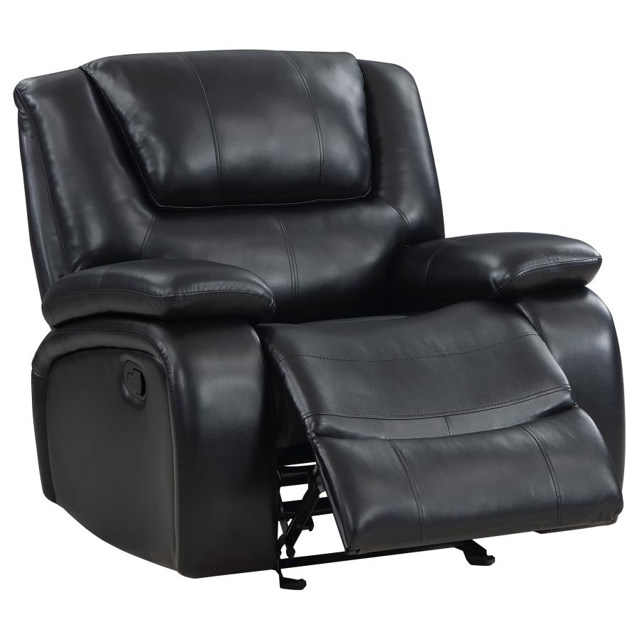 (image for) Camila 3-piece Upholstered Motion Reclining Sofa Set Black