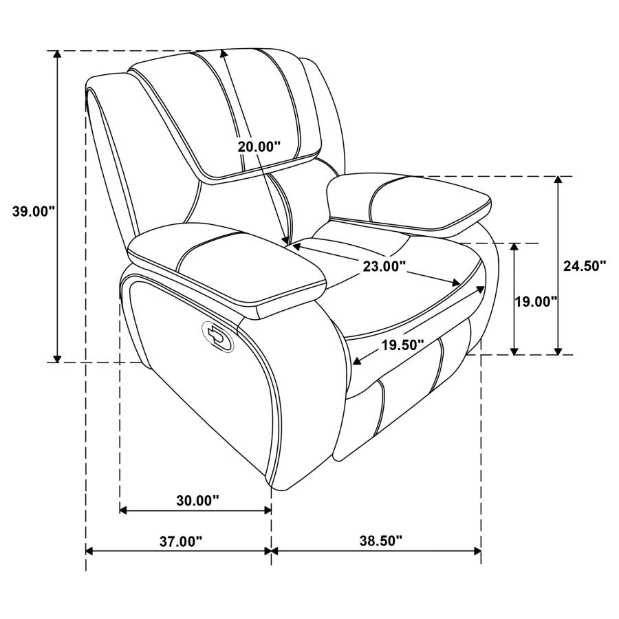 Modal Additional Images for Camila 3-piece Upholstered Reclining Sofa Set Black