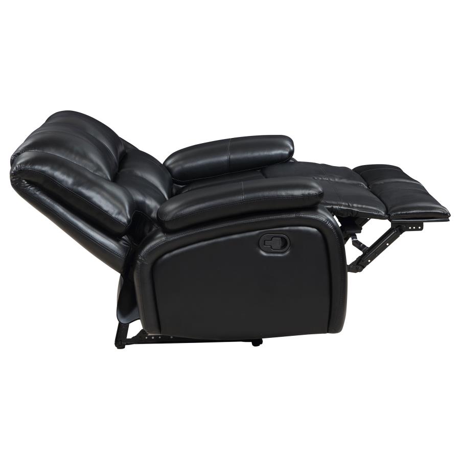 (image for) Camila Upholstered Motion Reclining Loveseat Black