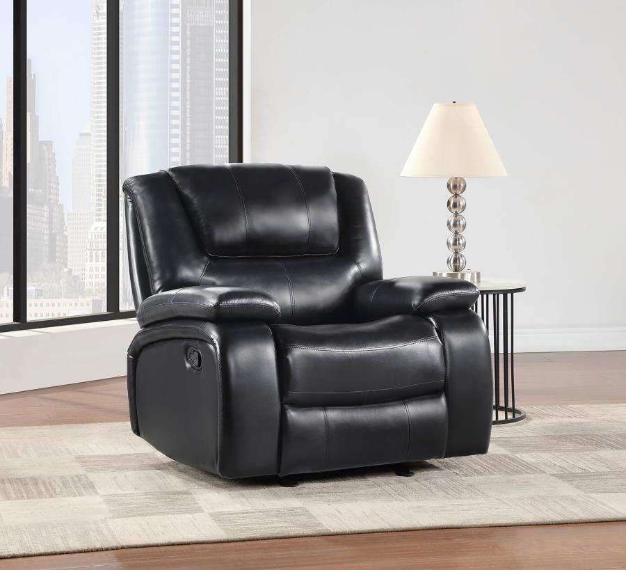 (image for) Camila Upholstered Glider Recliner Chair Black