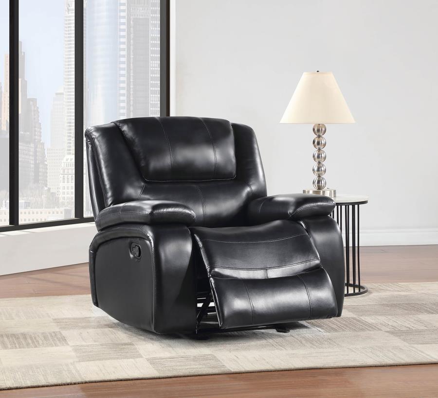 (image for) Camila Upholstered Glider Recliner Chair Black