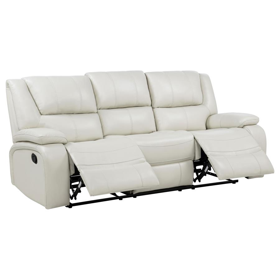 (image for) Camila Upholstered Motion Reclining Sofa White