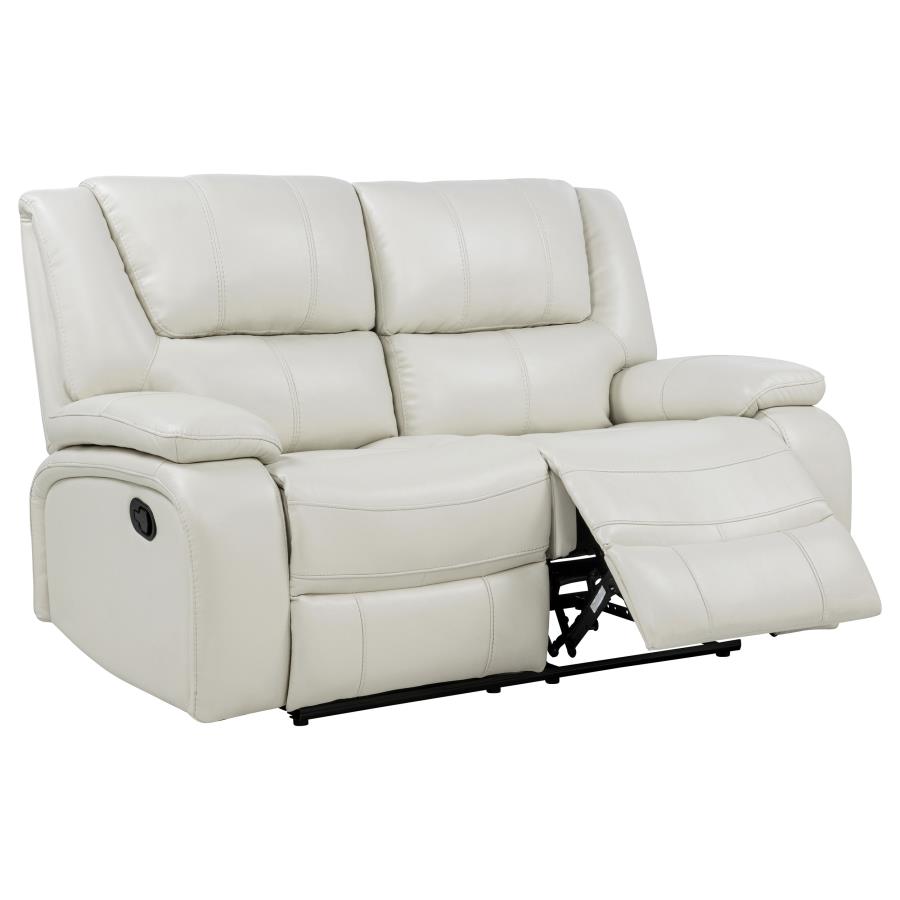 (image for) Camila Upholstered Motion Reclining Loveseat White