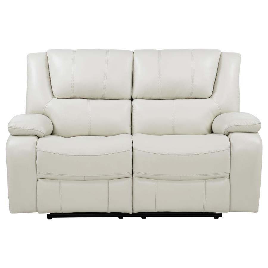 Camila Upholstered Motion Reclining Loveseat White