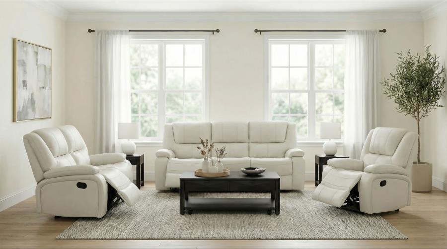 Modal Additional Images for Camila Upholstered Glider Recliner Chair White