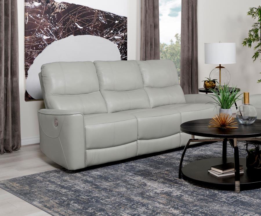 (image for) Greenfield Upholstered Power Reclining Sofa Ivory