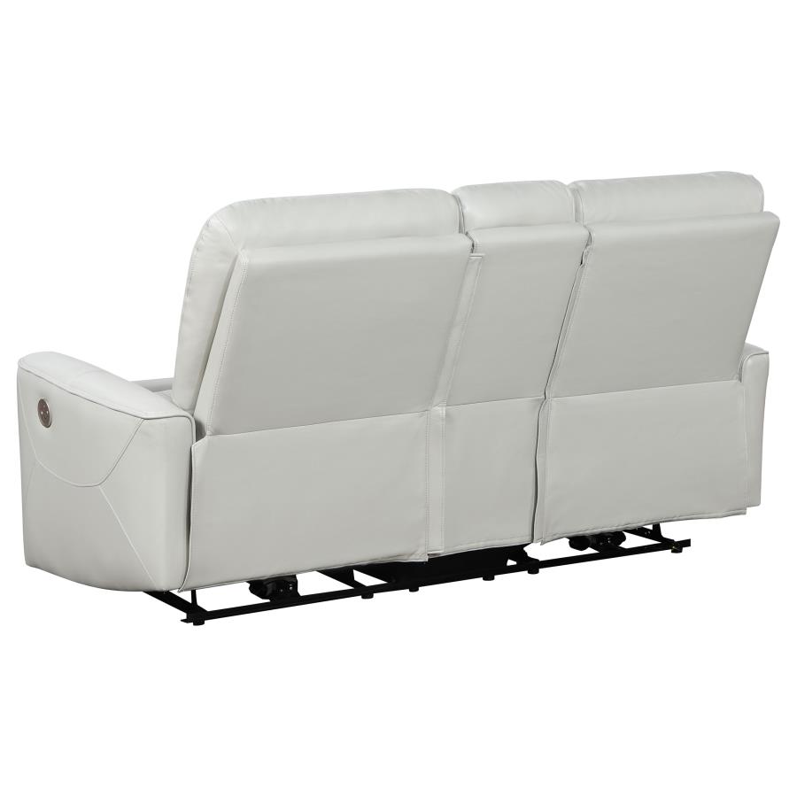 (image for) Greenfield Upholstered Power Reclining Loveseat Ivory