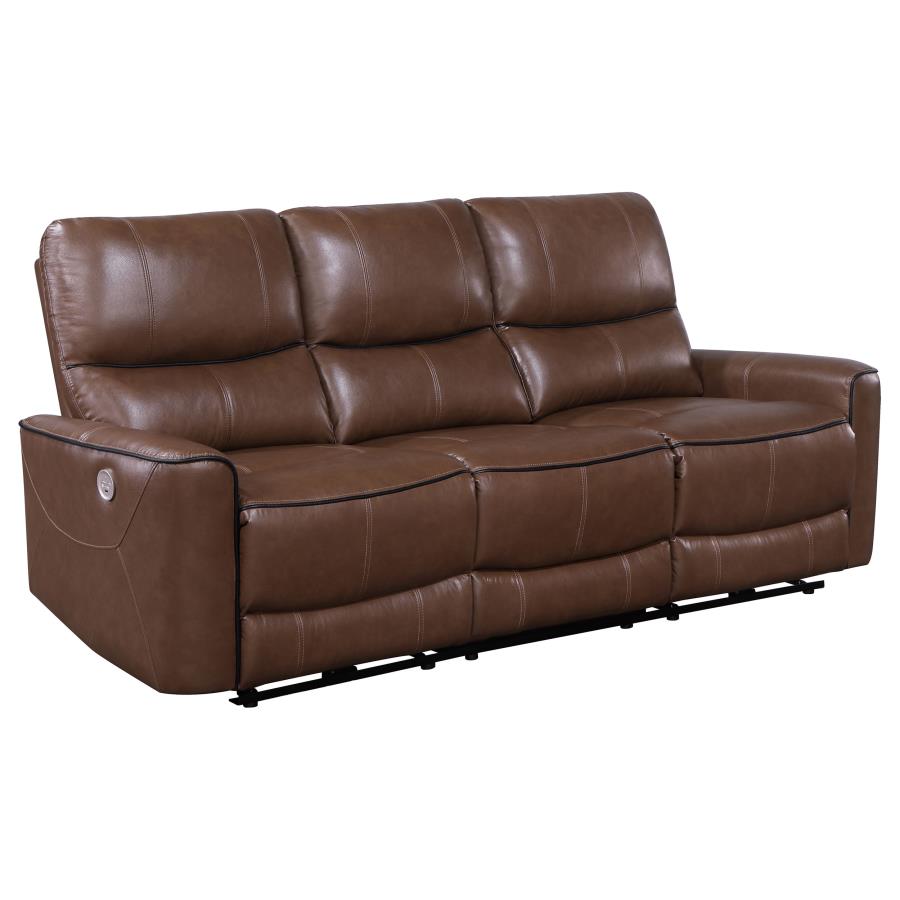 (image for) Greenfield 2-piece Power Reclining Sofa Set Saddle Brown