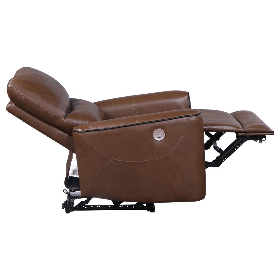 (image for) Greenfield 3-piece Power Reclining Sofa Set Saddle Brown