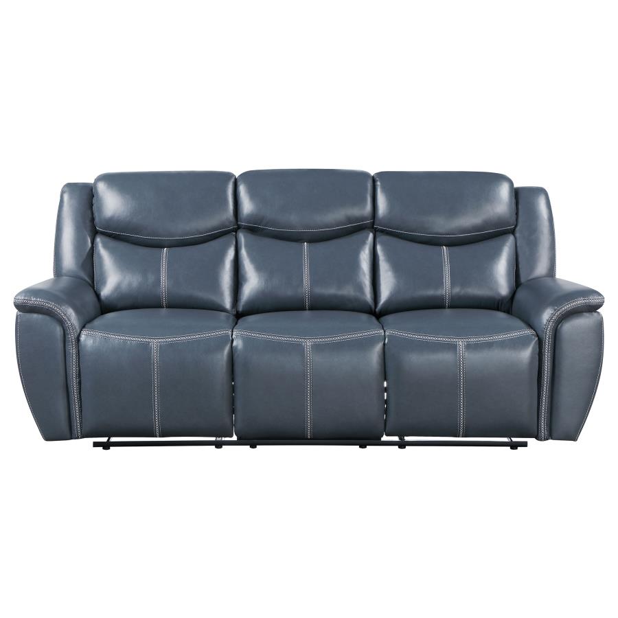 (image for) Sloane Upholstered Padded Arm Reclining Sofa Blue