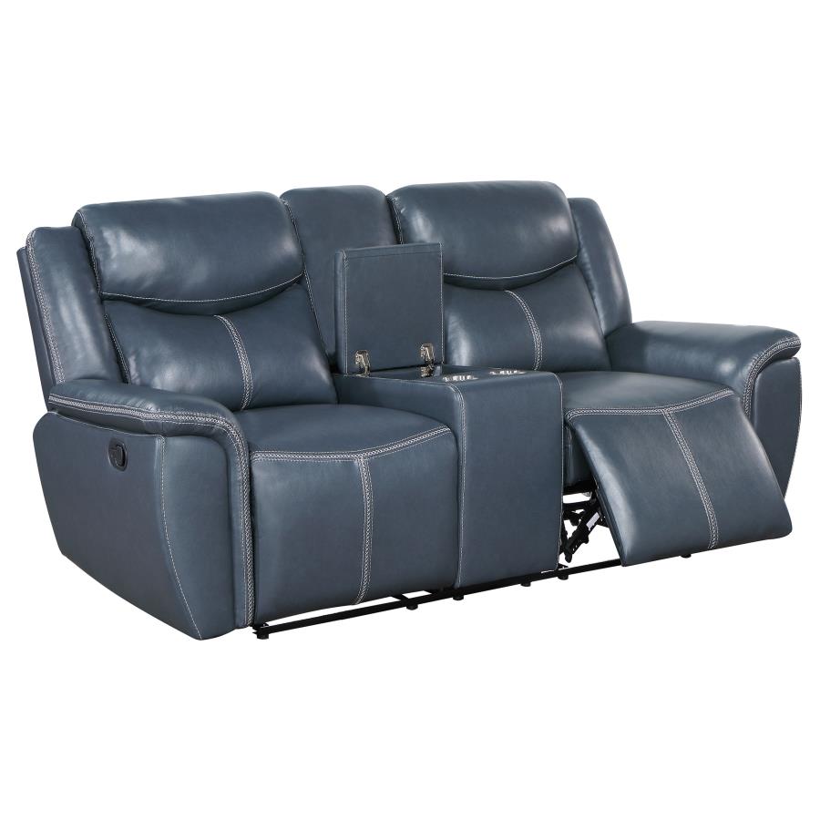 (image for) Sloane Upholstered Padded Arm Reclining Loveseat Blue