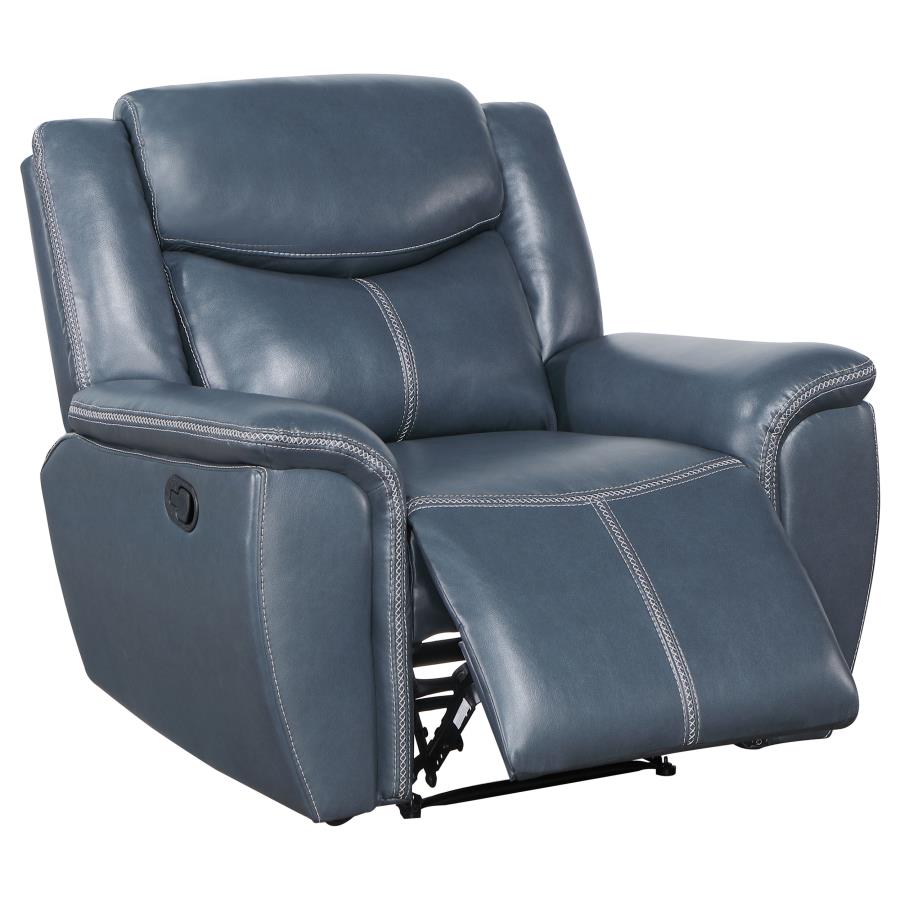 (image for) Sloane Upholstered Padded Arm Recliner Chair Blue