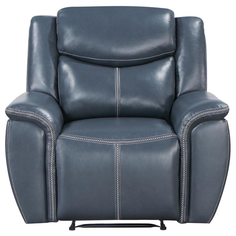 (image for) Sloane Upholstered Padded Arm Recliner Chair Blue