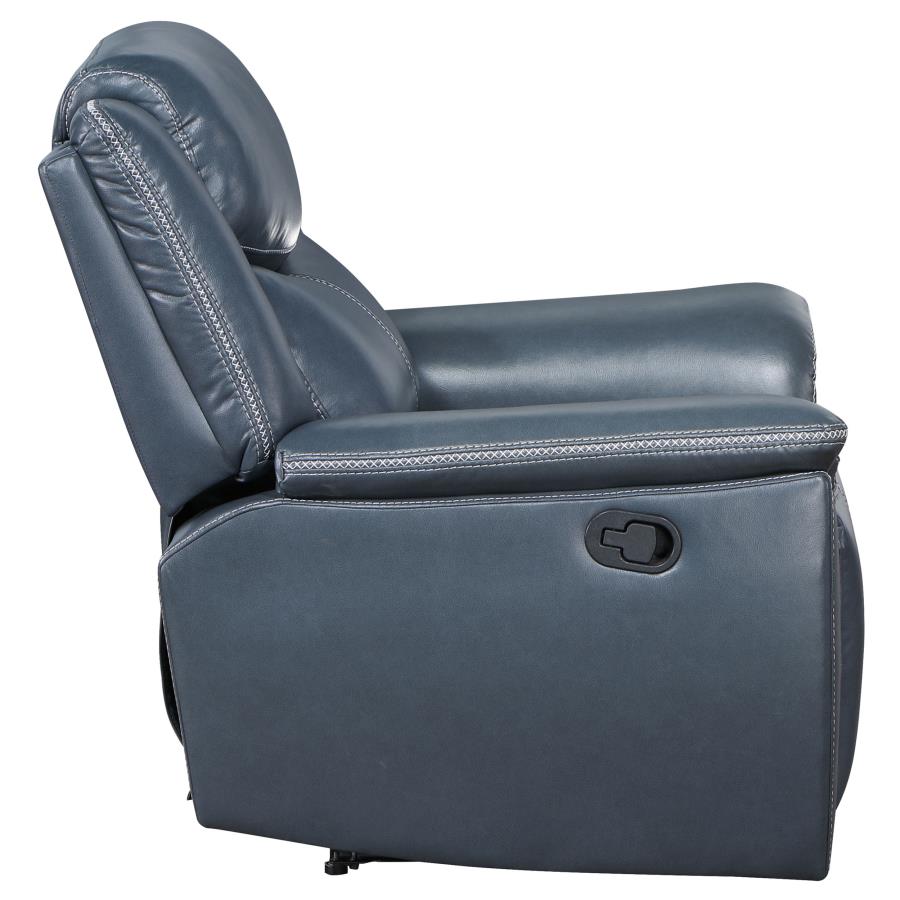 (image for) Sloane Upholstered Padded Arm Recliner Chair Blue